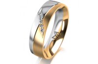 Ring 14 Karat Gelb-/Weissgold 5.5 mm l&auml;ngsmatt 5...