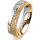 Ring 14 Karat Gelb-/Weissgold 5.5 mm kristallmatt 5 Brillanten G vs Gesamt 0,045ct