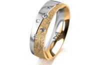 Ring 14 Karat Gelb-/Weissgold 5.5 mm kristallmatt 5...