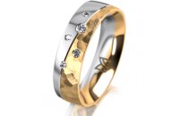 Ring 14 Karat Gelb-/Weissgold 5.5 mm diamantmatt 5...