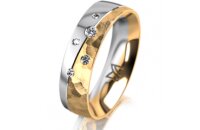 Ring 14 Karat Gelb-/Weissgold 5.5 mm diamantmatt 5...