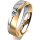 Ring 14 Karat Gelb-/Weissgold 5.5 mm längsmatt 1 Brillant G vs 0,090ct
