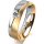 Ring 14 Karat Gelb-/Weissgold 5.5 mm sandmatt 1 Brillant G vs 0,090ct