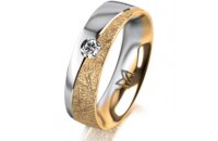 Ring 14 Karat Gelb-/Weissgold 5.5 mm kristallmatt 1...