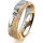 Ring 14 Karat Gelb-/Weissgold 5.5 mm kristallmatt 1 Brillant G vs 0,090ct