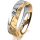 Ring 14 Karat Gelb-/Weissgold 5.5 mm diamantmatt 1 Brillant G vs 0,090ct