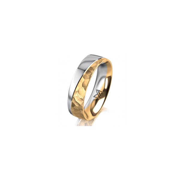 Ring 18 Karat Gelb-/Weissgold 5.5 mm diamantmatt