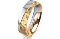 Ring 18 Karat Gelb-/Weissgold 5.5 mm diamantmatt