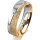 Ring 18 Karat Gelb-/Weissgold 5.5 mm kristallmatt 1 Brillant G vs 0,025ct
