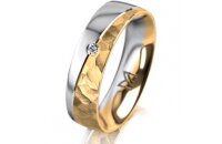 Ring 18 Karat Gelb-/Weissgold 5.5 mm diamantmatt 1...