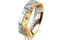 Ring 18 Karat Gelb-/Weissgold 5.5 mm diamantmatt 3...