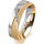 Ring 18 Karat Gelb-/Weissgold 5.5 mm kreismatt 5 Brillanten G vs Gesamt 0,045ct
