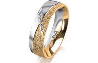 Ring 18 Karat Gelb-/Weissgold 5.5 mm kristallmatt 5...
