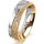 Ring 18 Karat Gelb-/Weissgold 5.5 mm kristallmatt 5 Brillanten G vs Gesamt 0,045ct