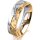 Ring 18 Karat Gelb-/Weissgold 5.5 mm diamantmatt 5 Brillanten G vs Gesamt 0,045ct