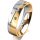 Ring 18 Karat Gelb-/Weissgold 5.5 mm poliert 5 Brillanten G vs Gesamt 0,065ct
