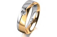 Ring 18 Karat Gelb-/Weissgold 5.5 mm poliert 1 Brillant G...