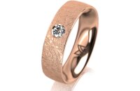 Ring 14 Karat Rotgold 5.5 mm kreismatt 1 Brillant G vs...