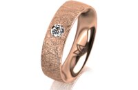 Ring 14 Karat Rotgold 5.5 mm kristallmatt 1 Brillant G vs...