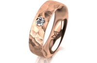 Ring 14 Karat Rotgold 5.5 mm diamantmatt 1 Brillant G vs...
