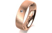 Ring 18 Karat Rotgold 5.5 mm sandmatt 1 Brillant G vs...