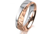 Ring 14 Karat Rot-/Weissgold 5.5 mm diamantmatt
