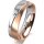 Ring 14 Karat Rot-/Weissgold 5.5 mm längsmatt 1 Brillant G vs 0,050ct