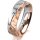 Ring 14 Karat Rot-/Weissgold 5.5 mm diamantmatt 1 Brillant G vs 0,050ct
