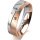 Ring 14 Karat Rot-/Weissgold 5.5 mm sandmatt 3 Brillanten G vs Gesamt 0,050ct