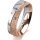 Ring 14 Karat Rot-/Weissgold 5.5 mm kristallmatt 3 Brillanten G vs Gesamt 0,050ct