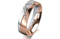 Ring 14 Karat Rot-/Weissgold 5.5 mm poliert 5 Brillanten...