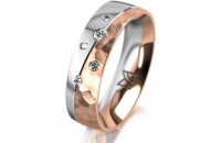 Ring 14 Karat Rot-/Weissgold 5.5 mm diamantmatt 5...