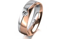 Ring 14 Karat Rot-/Weissgold 5.5 mm poliert 1 Brillant G...