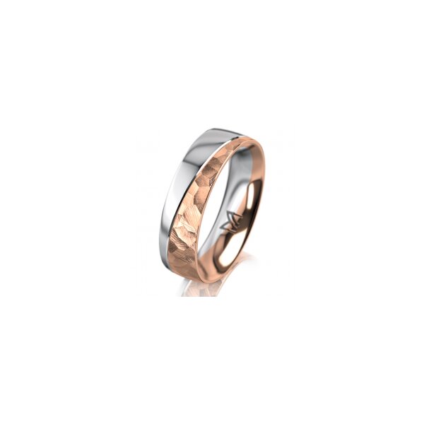 Ring 18 Karat Rot-/Weissgold 5.5 mm diamantmatt