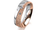 Ring 18 Karat Rot-/Weissgold 5.5 mm kristallmatt 3...
