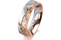 Ring 18 Karat Rot-/Weissgold 5.5 mm diamantmatt 5...