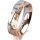 Ring 18 Karat Rot-/Weissgold 5.5 mm diamantmatt 5 Brillanten G vs Gesamt 0,065ct