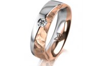 Ring 18 Karat Rot-/Weissgold 5.5 mm diamantmatt 1...