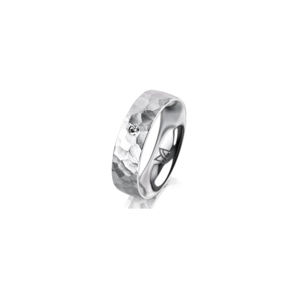 Ring 14 Karat Weissgold 5.5 mm diamantmatt 1 Brillant G vs 0,025ct
