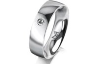 Ring 14 Karat Weissgold 5.5 mm poliert 1 Brillant G vs...