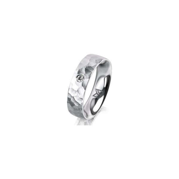Ring 14 Karat Weissgold 5.5 mm diamantmatt 1 Brillant G vs 0,050ct