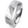 Ring 14 Karat Weissgold 5.5 mm diamantmatt 5 Brillanten G vs Gesamt 0,045ct