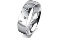 Ring 14 Karat Weissgold 5.5 mm poliert 5 Brillanten G vs...