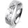 Ring 14 Karat Weissgold 5.5 mm diamantmatt 5 Brillanten G vs Gesamt 0,065ct