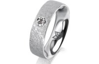 Ring 14 Karat Weissgold 5.5 mm kreismatt 1 Brillant G vs...