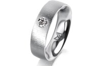 Ring 14 Karat Weissgold 5.5 mm sandmatt 1 Brillant G vs...
