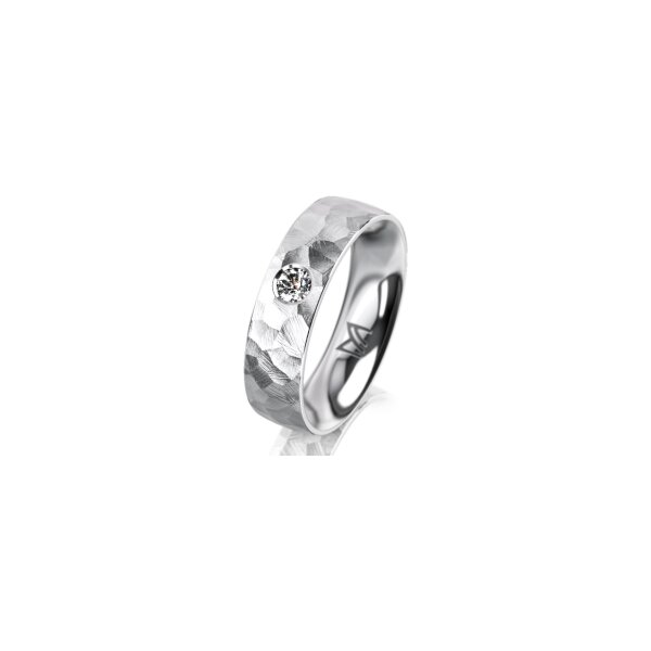Ring 14 Karat Weissgold 5.5 mm diamantmatt 1 Brillant G vs 0,090ct