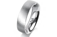 Ring 18 Karat Weissgold 5.5 mm sandmatt