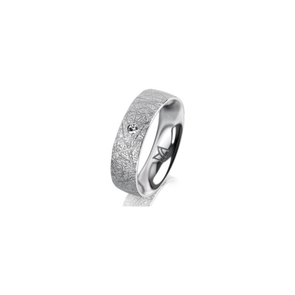 Ring 18 Karat Weissgold 5.5 mm kristallmatt 1 Brillant G vs 0,025ct