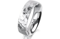 Ring 18 Karat Weissgold 5.5 mm diamantmatt 1 Brillant G...